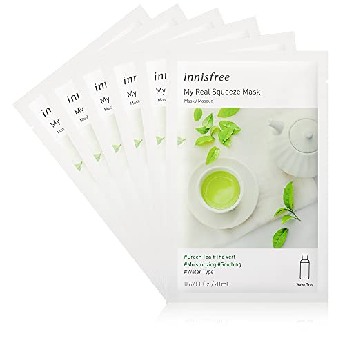 8809707242711 - INNISFREE MY REAL SQUEEZE MASK FACE SHEET MASKS, GREEN TEA, 6-PACK, 6 CT.