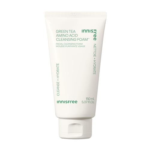 8809843684178 - INNISFREE GREEN TEA AMINO ACID CLEANSING FOAM, SULFATE FREE, KOREAN HYDRATING FACE CLEANSER WITH GENTLE FOAM FOR REMOVING DIRT AND IMPURITIES