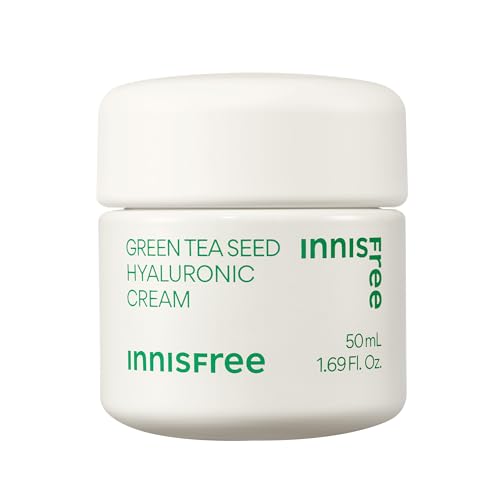 8809843684208 - INNISFREE GREEN TEA SEED HYALURONIC ACID CREAM WITH SQUALANE AND CERAMIDES, KOREAN HYDRATING FACE MOISTURIZER AND BALANCING CREAM