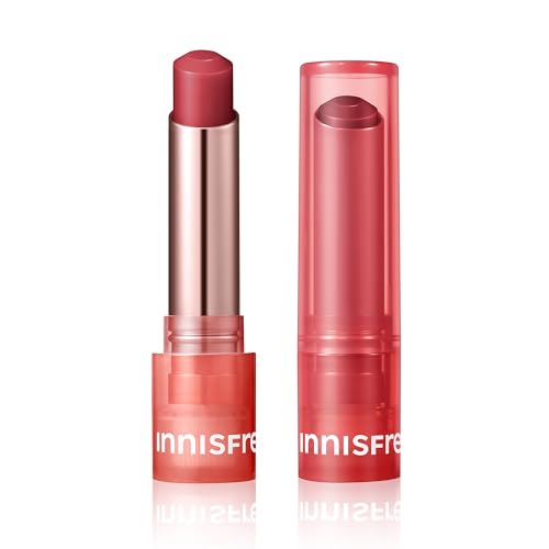 8809843685588 - INNISFREE DEWY TINT LIP BALM WITH HYDRATING HYALURONIC ACID AND CERAMIDES, TINTED KOREAN LIP BALM, ROSE BRICK