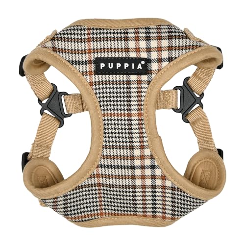 8809867369372 - PUPPIA LUCAS DOG COMFORT HARNESS C (STEP-IN) FASHIONABLE CHECKERED PATTERN SPRING SUMMER HARNESS FOR SMALL AND MEDIUM DOGS, BEIGE, LARGE