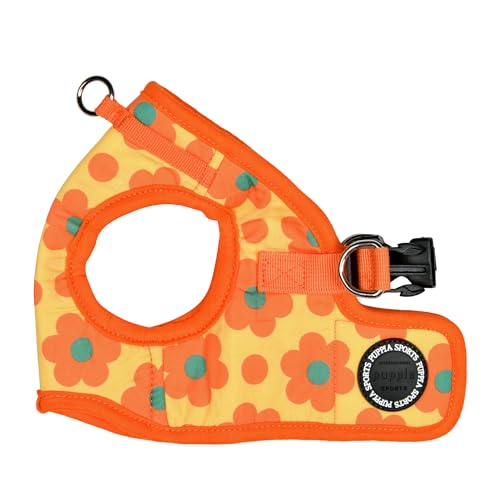 8809867369730 - PUPPIA BACOPAS DOG VEST HARNESS B (STEP-IN) FASHIONABLE FLOWER PATTERN SPRING SUMMER HARNESS FOR SMALL AND MEDIUM DOGS, ORANGE, LARGE