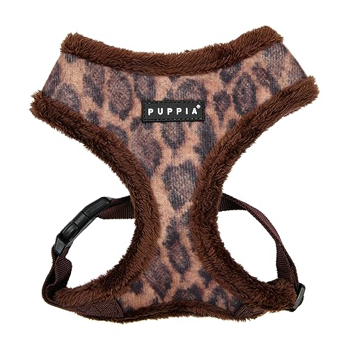 8809912793695 - PUPPIA KOVO DOG HARNESS OVER-THE-HEAD WARM WINTER LEOPARD PATTERN ADJUSTABLE CHEST FOR SMALL AND MEDIUM DOG, BROWN, SMALL