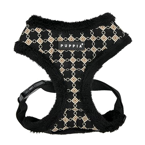8809912794401 - PUPPIA JACE DOG HARNESS OVER-THE-HEAD WARM WINTER DIAMOND PATTERN ADJUSTABLE CHEST FOR SMALL AND MEDIUM DOG, BLACK, X-LARGE