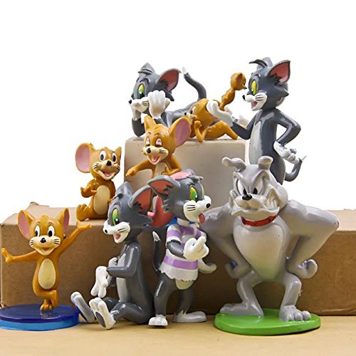 8811112239187 - JOUNSANGJOM NEW HOT TOM AND JERRY ACTION FIGURES CAT MOUSE DOG ANIMALS GAME TOY 9PC SET GIFT