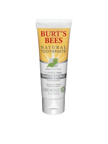 0881234003148 - BURTS BEES NATURAL TOOTHPASTE, WHITENING WITHOUT FLUORIDE, 4-OUNCE TUBES (PACK OF 4)