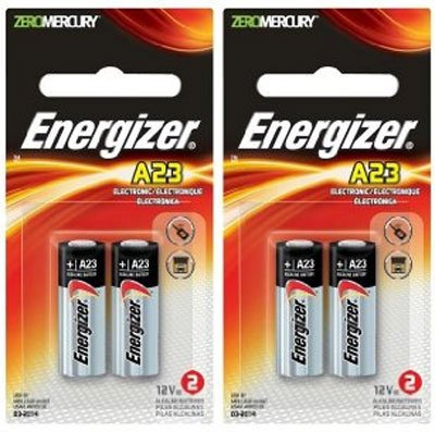 0881314194971 - ENERGIZER A23 BATTERY, 12 VOLT, 4 BATTERIES (2 X 2 COUNT RETAIL PACKAGES) + FREE BATTERY HOLDER-