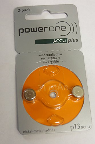 0881314199631 - POWER ONE ACCU PLUS P13 RECHARGABLE BATTERIES FOR HEARING AIDS