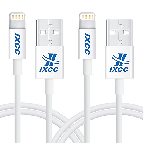 0881314554379 - IXCC ELEMENT SERIES 3-FEET 8PIN LIGHTNING TO USB CHARGE AND SYNC CABLE FOR IPHONE 5/6/6S/PLUS/IPAD MINI/AIR/PRO - 2 PIECES - WHITE (APPLE MFI CERTIFIED)
