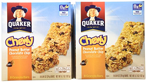 0881390053063 - QUAKER CHEWY GRANOLA BAR, PEANUT BUTTER CHOCOLATE CHIP, 8-COUNT BARS (PACK OF 12)