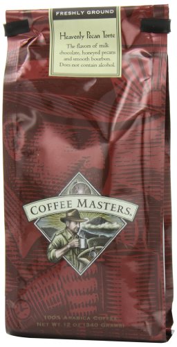 0881413658701 - COFFEE MASTERS FLAVORED COFFEE, HEAVENLY PECAN TORTE, GROUND, 12-OUNCE VALVE BAG, (PACK OF 4)