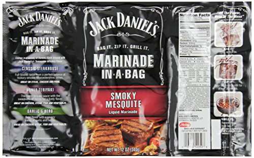 0881430285843 - JACK DANIEL'S MARINADE IN-A-BAG, SMOKY MESQUITE, 12 OUNCE (PACK OF 10)
