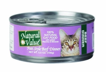 0881484610288 - NATURAL VALUE CAT FOOD, PATE STYLE BEEF DINNER, 5.5-OUNCE CANS (PACK OF 24)