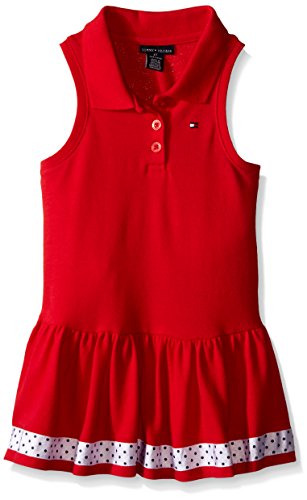 0881634147336 - TOMMY HILFIGER BABY-GIRLS PIQUE KNIT RED DRESS, RED, 18 MONTHS