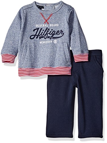 0881634753827 - TOMMY HILFIGER BABY PULL OVER WITH PANTS SET, BLUE, 18 MONTHS