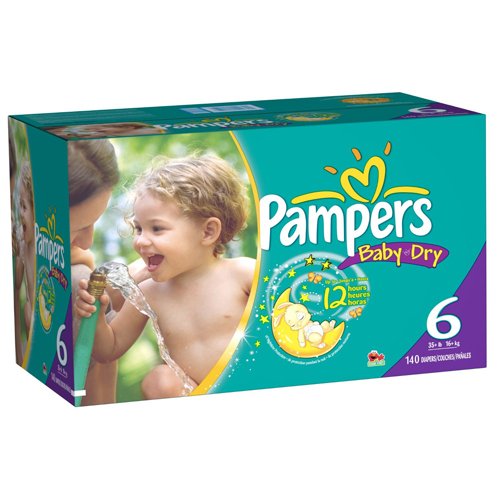 0881693466836 - PAMPERSBABY DRY DIAPERS SIZE 6 ECONOMY PACK PLUS, 140 COUNT