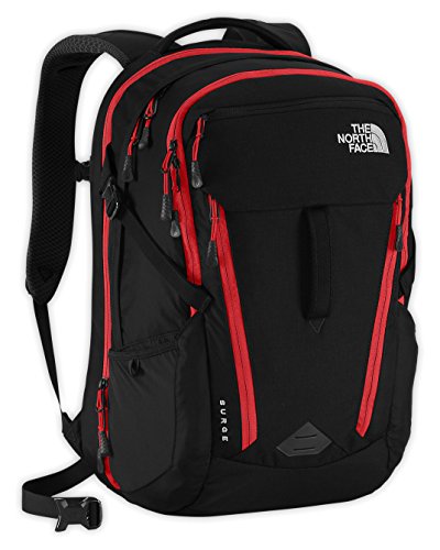 0881862444719 - THE NORTH FACE SURGE BACKPACK - 2014CU IN TNF BLACK/POMPEIAN RED, ONE SIZE