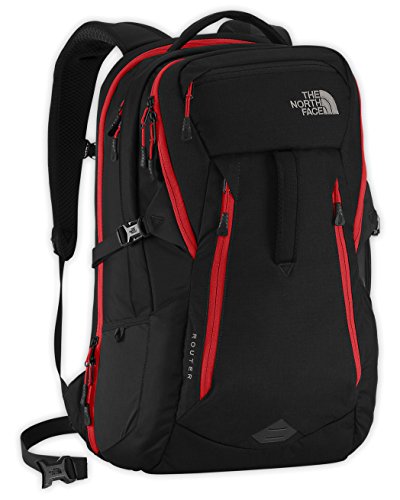 0881862448335 - THE NORTH FACE ROUTER BACKPACK TNF BLACK/POMPEIAN RED