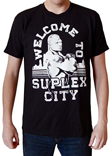 0882048099273 - WWE BROCK LESNAR WELCOME TO SUPLEX CITY MEN'S BLACK T-SHIRT M