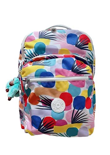 0882256540338 - KIPLING WOMENS SEOUL 15” LAPTOP BACKPACK, DURABLE, ROOMY WITH PADDED SHOULDER STRAPS, NYLON SCHOOL BAG, JAZZY PALMS, 13.75 L X 17.25 H X 8 D