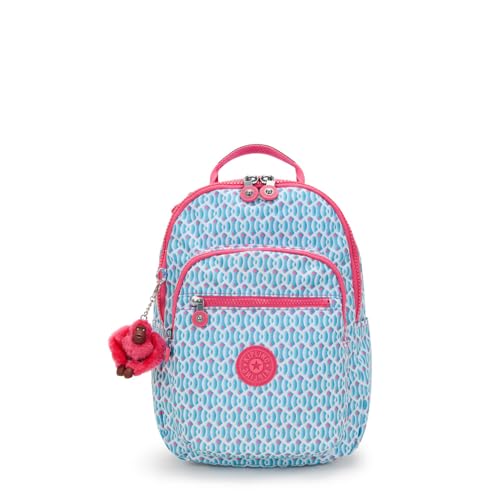 0882256589504 - KIPLING WOMENS SEOUL SMALL BACKPACK, DURABLE, PADDED SHOULDER STRAPS WITH TABLET SLEEVE, DREAMY GEO C, 10L X 13.75H X 6.25D