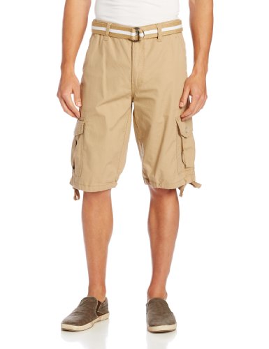 0882272672495 - SOUTHPOLE MEN'S BELTED RIPSTOP BASIC CARGO SHORT WITH WASHING AND 13.5 INCH LENGTH ALL SEASON, DEEP KHAKI, 38