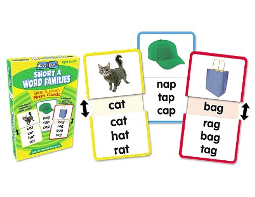 0088231965572 - TEACHER CREATED RESOURCES WORD FAMILIES - SHORT A SLIDE & LEARN FLASH CARDS
