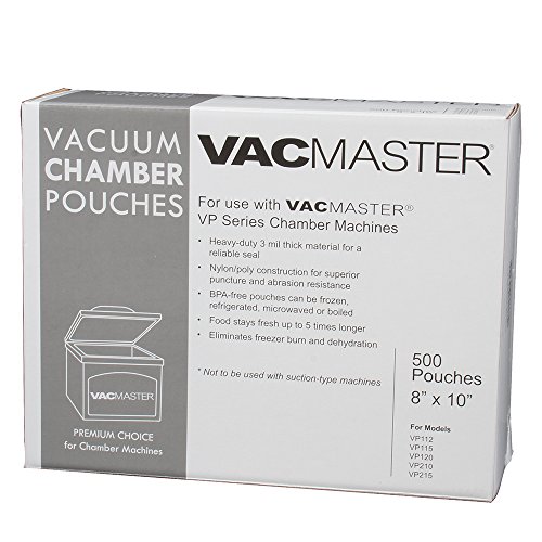 0882448050409 - VACMASTER 40722 3-MIL VACUUM CHAMBER POUCHES, 8-INCH BY 10-INCH, 500 PER BOX