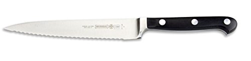 0882450546181 - MUNDIAL 5100 SERIES 6-INCH UTILITY KNIFE WITH SERRATED EDGE, BLACK