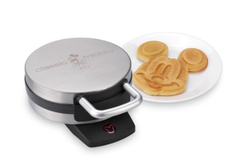 0882665889875 - DISNEY DCM-1 CLASSIC MICKEY WAFFLE MAKER, BRUSHED STAINLESS STEEL