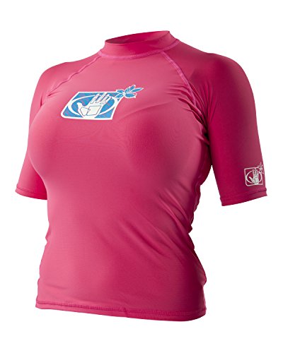 0882930068790 - BODY GLOVE WOMEN'S BASIC FITTED SHORT SLEEVE RASH GUARD TOPS, PINK, X-LARGE