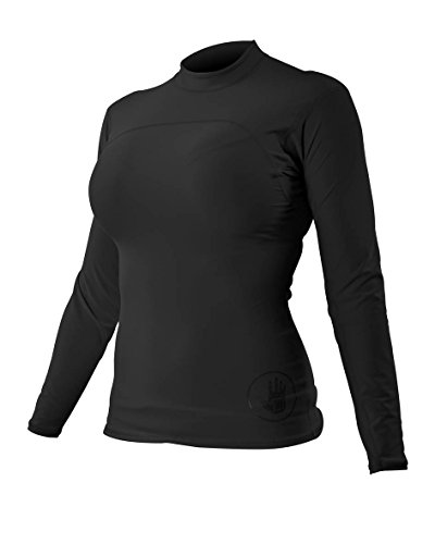0882930087470 - BODY GLOVE WOMEN'S SMOOTHIES FITTED LONG SLEEVE RASH GUARD TOPS, BLACK, LARGE