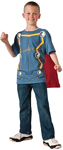 0883028007547 - MARVEL UNIVERSE AVENGERS ASSEMBLE THOR COSTUME T-SHIRT WITH CAPE , LARGE