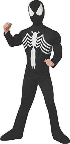 0883028060177 - RUBIES COSTUMES BOY'S ULTIMATE BLACK SPIDER-MAN MUSCLE CHEST KIDS COSTUME, LARGE