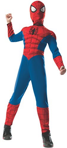 0883028079971 - RUBIE'S MARVEL ULTIMATE SPIDER-MAN 2-IN-1 REVERSIBLE SPIDER-MAN / VENOM MUSCLE CHEST COSTUME, CHILD LARGE - LARGE ONE COLOR