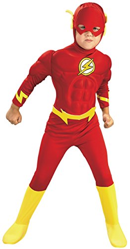 0883028230853 - RUBIES DC COMICS DELUXE MUSCLE CHEST THE FLASH COSTUME, SMALL