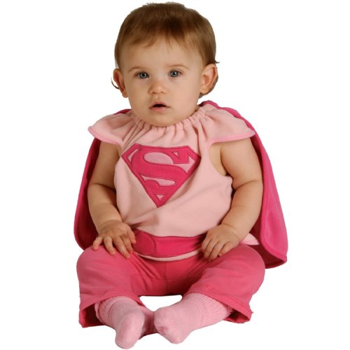 0883028510504 - RUBIE'S COSTUME CO BABY GIRL'S DC SUPERHEROES SUPERGIRL DELUXE BIB, MULTI, ONE SIZE