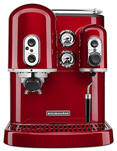 0883049338392 - KITCHENAID KES2102CA PRO LINE SERIES ESPRESSO MAKER WITH DUAL INDEPENDENT BOILERS, CANDY APPLE RED