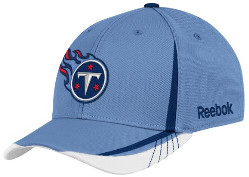 0883244953352 - NFL TENNESSEE TITANS SIDELINE FLEX-FIT DRAFT HAT, LIGHT BLUE, SMALL/MEDIUM