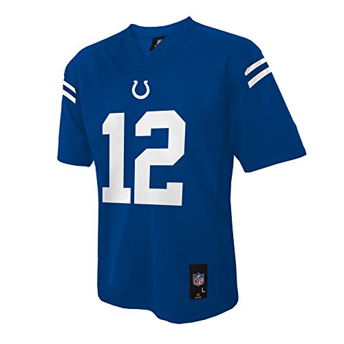 0883318037117 - NFL YOUTH BOYS 8-20 MID-TIER JERSEY -TMC LUCK A COLTS SPEED BLUE L (14-16)