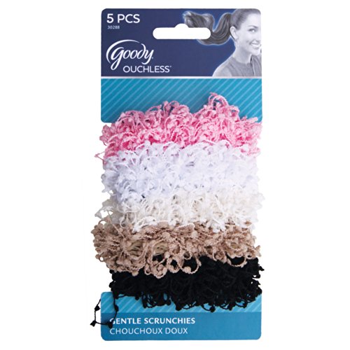 0883359224705 - GOODY OUCHLESS SCRUNCHIE, CHENILLE AND COTTON, 5 COUNT (PACK OF 3)