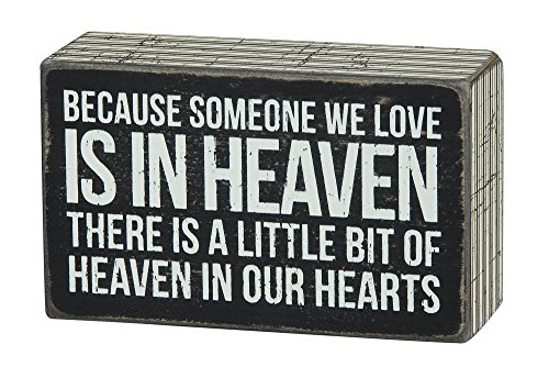 0883504235181 - SOMEONE WE LOVE IN HEAVEN BEREAVEMENT SIGN - PRIMITIVES BY KATHY - BOX SIGN - SYMPATHY - FUNERAL - DEATH - LOVED ONES - HEARTS - HEAVEN - BLACK AND WHITE - STRIPES - GIFT ITEM