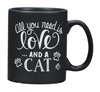 0883504243643 - ALL YOU NEED IS LOVE AND A CAT CHALKBOARD LOOK COFFEE MUG
