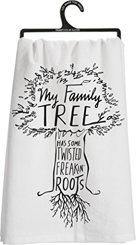 0883504269452 - PRIMITIVES BY KATHY TEA TOWEL - FAMILY TREE