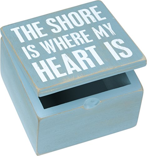 0883504308519 - THE SHORE IS WHERE MY HEART IS - PRIMITIVES BY KATHY 4 X 4 DECORATIVE STORAGE BOX