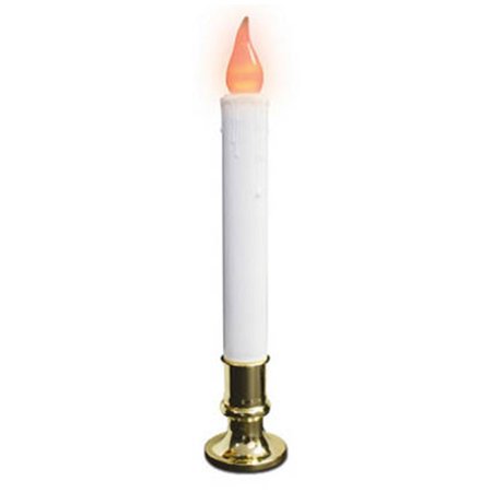 0883624115172 - EA SYLVANIA V1517 9, BRASS BASE, ELECTRIC CANDLE, WITH AUTOMATIC TIMER, CLEAR 5W BULB