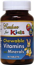 0088395042409 - KIDS CHEWABLE VITAMINS AND MINERALS BLUE RASPBERRY 60 TABLET