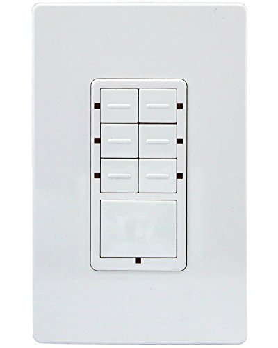 0883951415389 - ENERWAVE ZWN-SC7-W Z-WAVE WIRELESS 7-BUTTON SCENE CONTROLLER, 120V/227VAC 50/60HZ FREQUENCY: 908.42MHZ W/ TWO FREE WALL PLATES, NEUTRAL WIRING REQUIRED, WHITE
