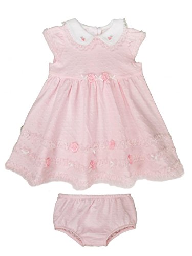 0883953769060 - LITTLE ME BABY ROSETTE DRESS WITH PANTY, LIGHT PINK, 12 MONTHS