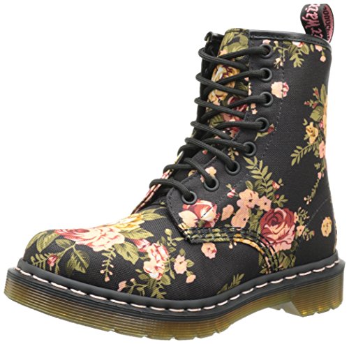 0883985233614 - DR. MARTENS WOMEN'S 1460 RE-INVENTED VICTORIAN PRINT BLACK VICTORIAN FLOWERS LACE UP BOOT - 5 F(M) UK / 7 B(M) US